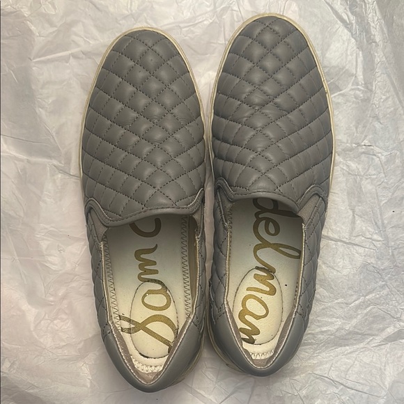 Sam Edelman Shoes - Sam Edelman Gray Slip-On Flats with Quilted Texture